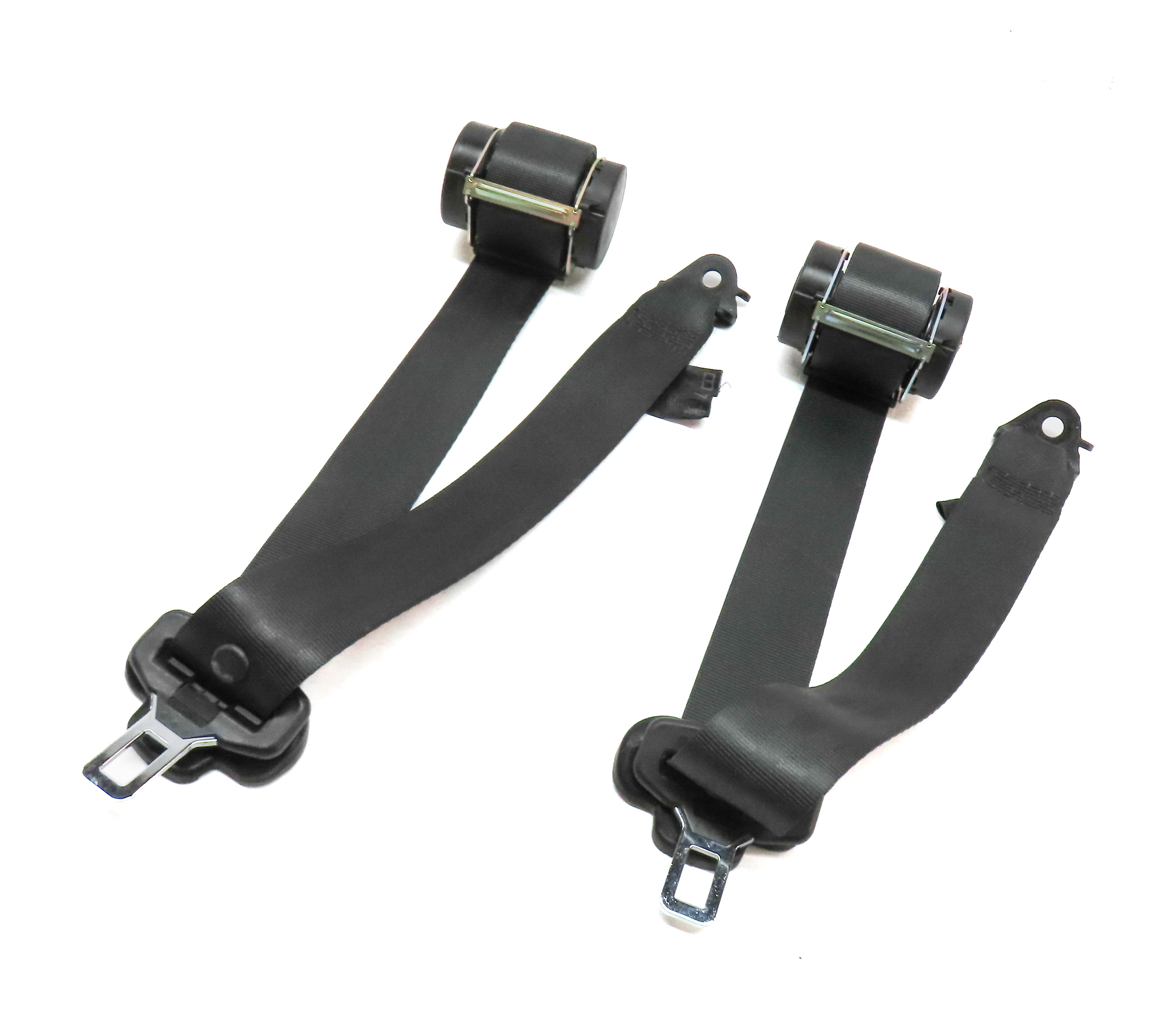 10 ROVER LR4 (L319) REAR 3RD ROW LEFT & RIGHT SEATBELT RETRACTOR SET/2 (Black) — exact item pictured